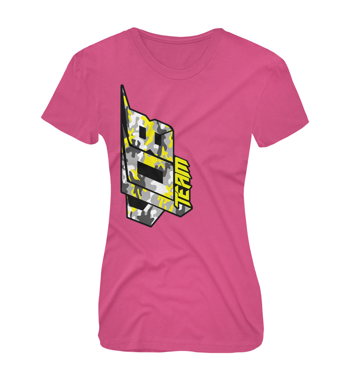 408 Team Yellow Camo 90 Ladies Tee